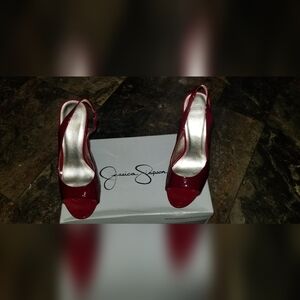 jessica Simpson red heels mew in box